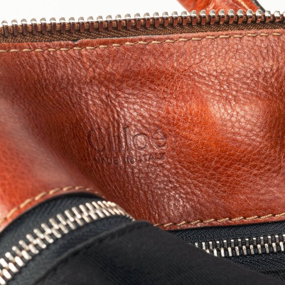 Chloe Edith Navy Canvas & Leather Trim Tote - Picture 14 of 15